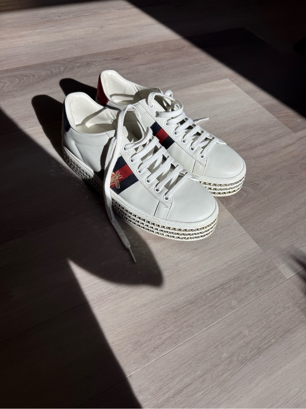 Gucci crystal platform sneakers